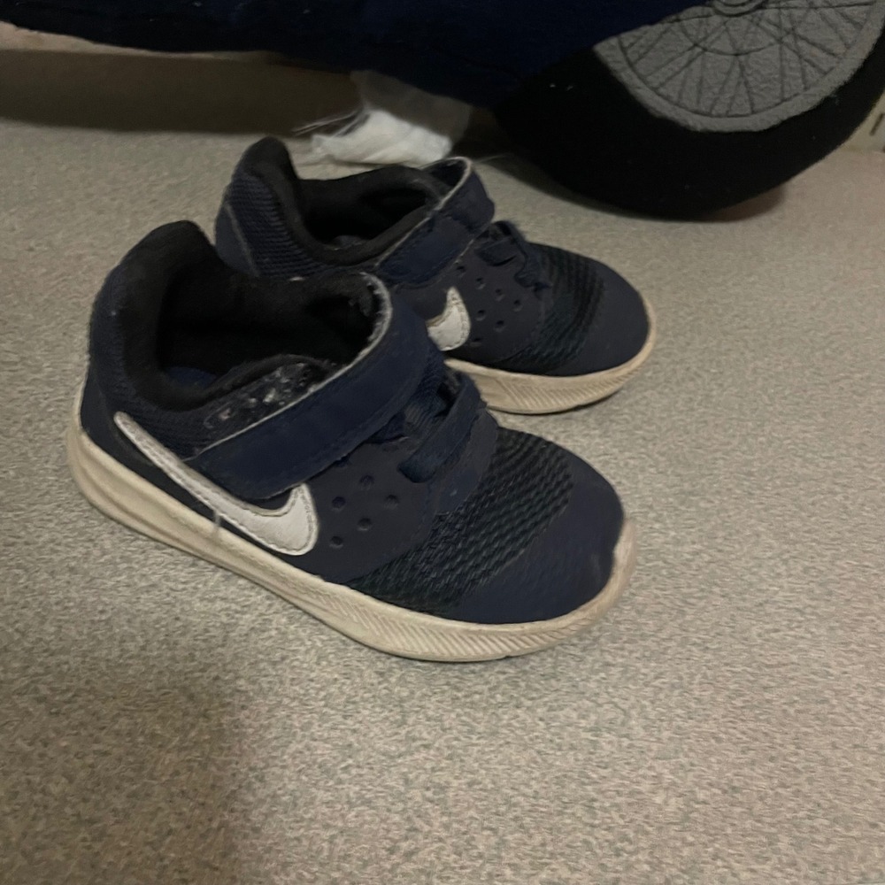Nike Downshifter 7 TD Toddler Boys Midnight Navy White Sneakers Size 6C